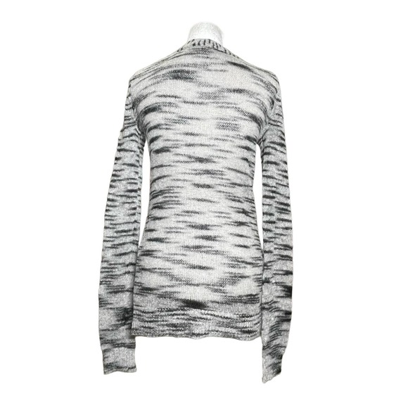 Free People Beach Sweater Womens S Gray Black Cardigan Tiger Stripe Mohair Blend - Picture 4 of 9